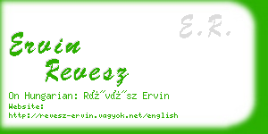 ervin revesz business card